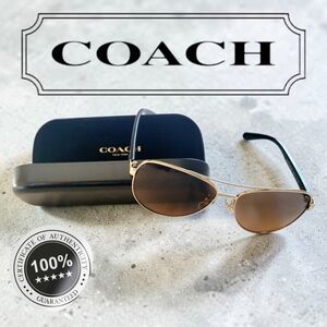Coach Brown Aviator Sunglasses Horse and Carriage Coach NEW